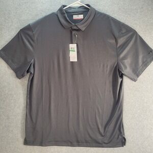 NEW Grand Slam Golf Polo Shirt Mens Size LG‎ Performance Gray Print Stretch